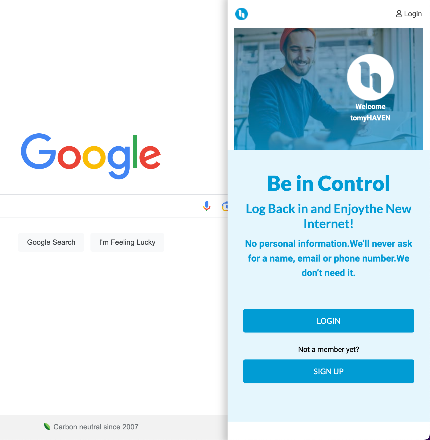 myHAVEN Sidebar